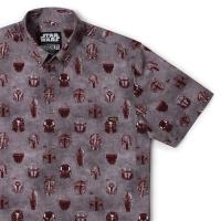 RSVLTS Metal Heads KUNUFLEX Short Sleeve Shirt in Gray — front view