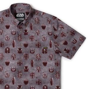 RSVLTS Metal Heads KUNUFLEX Short Sleeve Shirt in Gray — front view