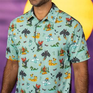 RSVLTS Course Cryptids All-Day Polo in Green — front view