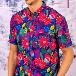 RSVLTS Untamed Tropic KUNUFLEX Short Sleeve Shirt in Multicolor — front view