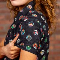 RSVLTS Allies and Archenemies Women's KUNUFLEX Short Sleeve Shirt in Black — detail 5