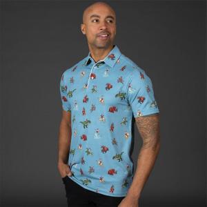 RSVLTS Teddy Rides Again All-Day Polo in Blue — front view