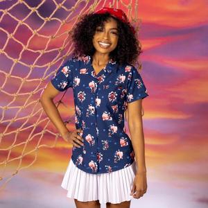 RSVLTS Gear Second Women's KUNUFLEX Short Sleeve Shirt in Blue — front view