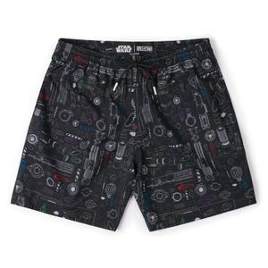 RSVLTS Saber Schematics Hybrid Shorts in Black — front view