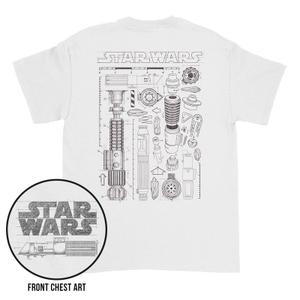 RSVLTS Saber Schematics Crewneck Tee in White — front view