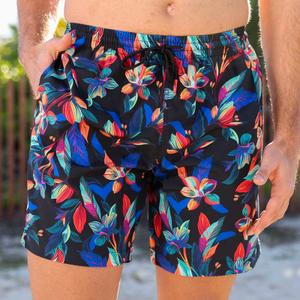 RSVLTS Vibrant Bloom Hybrid Shorts in Black — front view