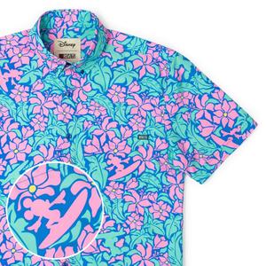 RSVLTS Mickey's Tropical Adventure KUNUFLEX Short Sleeve Shirt in Blue — front view