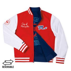 RSVLTS Hometown Hero Reversible Bomber Jacket — front view