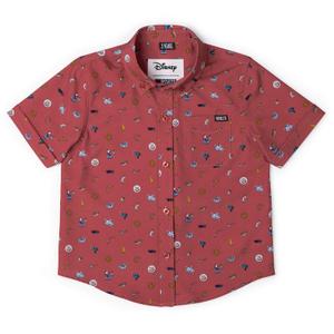 RSVLTS Road Trip Trinkets Preschool KUNUFLEX Short Sleeve Shirt in Red — front view