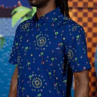 RSVLTS Sonic Interrupted KUNUFLEX Short Sleeve Shirt in Blue — detail 2
