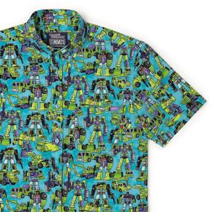 RSVLTS Constructicon Crew KUNUFLEX Short Sleeve Shirt in Green — front view