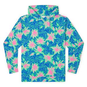 RSVLTS Camp Kunu Floral (Light Blue) Performance Hoodie — front view