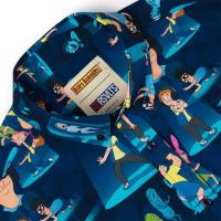 RSVLTS Night of the Living Dance KUNUFLEX Short Sleeve Shirt in Blue — detail 4