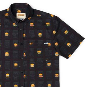 RSVLTS Burgers of the Day KUNUFLEX Short Sleeve Shirt in Black — front view