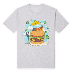RSVLTS Bob on a Burger Crewneck Tee in Gray — front view