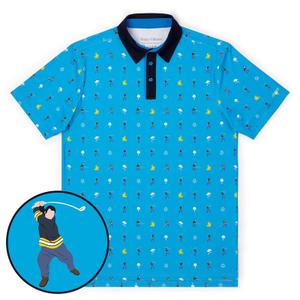 RSVLTS Pro Material All-Day Polo in Blue — front view