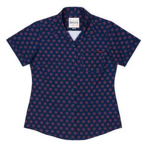 RSVLTS Cool S F Women's KUNUFLEX Short Sleeve Shirt in Blue — front view