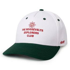 RSVLTS Explorers Club 5-Panel Curved Brim Hat — front view