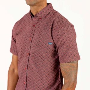 RSVLTS Array KUNUFLEX Short Sleeve Shirt in Red — front view