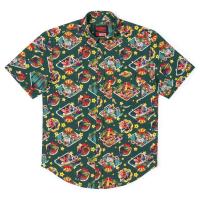 RSVLTS Season’s Creepings KUNUFLEX Short Sleeve Shirt in Green — detail 3
