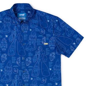 RSVLTS Megamatics X KUNUFLEX Short Sleeve Shirt in Blue — front view