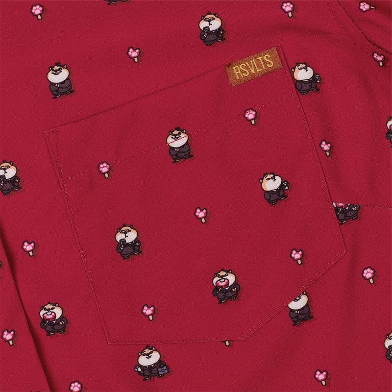 RSVLTS Lil Lemmings Women's KUNUFLEX Short Sleeve Shirt in Red — detail 2