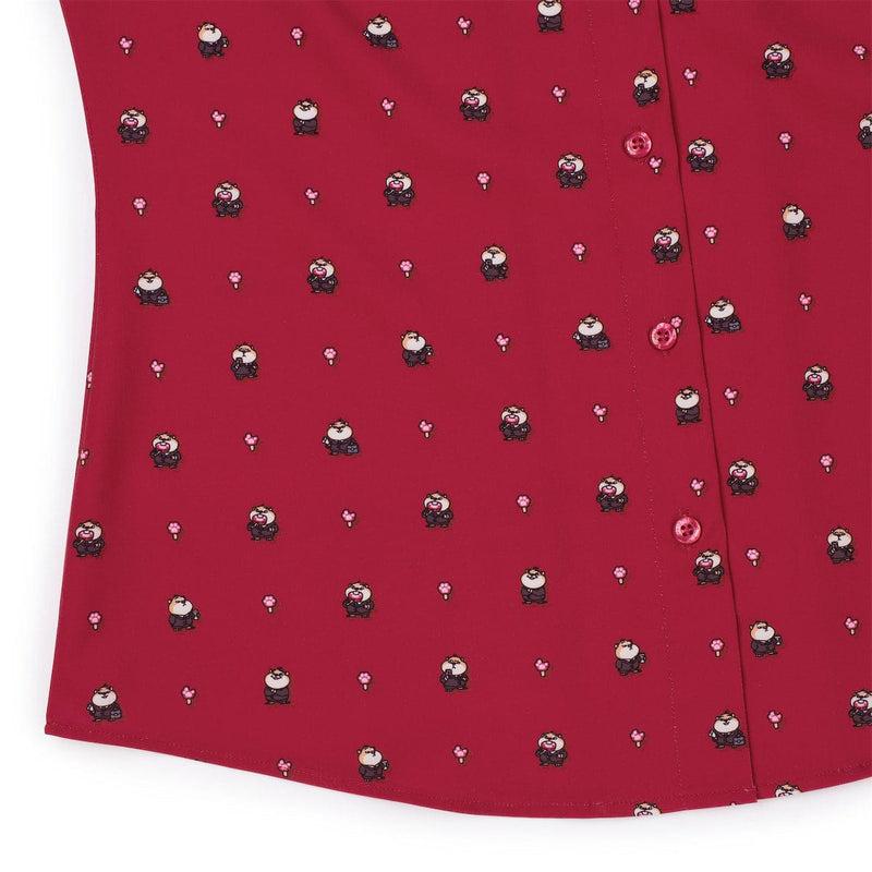 RSVLTS Lil Lemmings Women's KUNUFLEX Short Sleeve Shirt in Red — detail 4