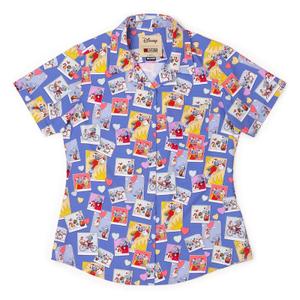 RSVLTS Picture Perfect Women's KUNUFLEX Short Sleeve Shirt in Purple — front view