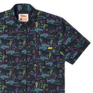 RSVLTS Quantum Cowboys KUNUFLEX Short Sleeve Shirt in Black — front view