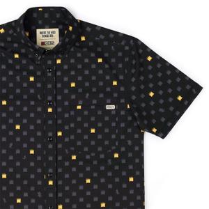 RSVLTS King of All Wild Things KUNUFLEX Short Sleeve Shirt in Black — front view