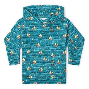 RSVLTS Max's Voyage Preschool Performance Hoodie in Blue — front view