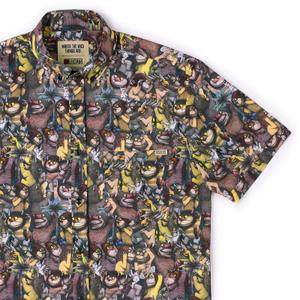 RSVLTS The Wild Rumpus KUNUFLEX Short Sleeve Shirt in Black — front view