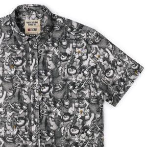 RSVLTS The Wild Rumpus (Royal Edition) Bamboo Short Sleeve Shirt in Black — front view