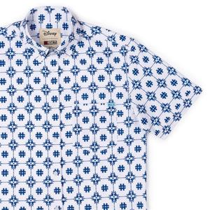RSVLTS Isle Tile Mickeys KUNUFLEX Short Sleeve Shirt in Blue — front view