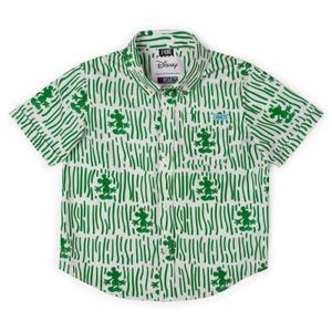 RSVLTS Sand & Squiggles Preschool KUNUFLEX Short Sleeve Shirt in Green — front view