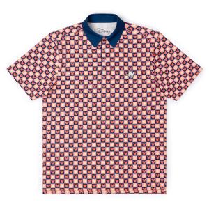 RSVLTS Sunny Squares All-Day Polo in Red — front view
