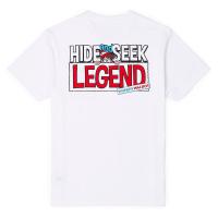 RSVLTS Hide and Seek Legend Crewneck Tee in White — front view