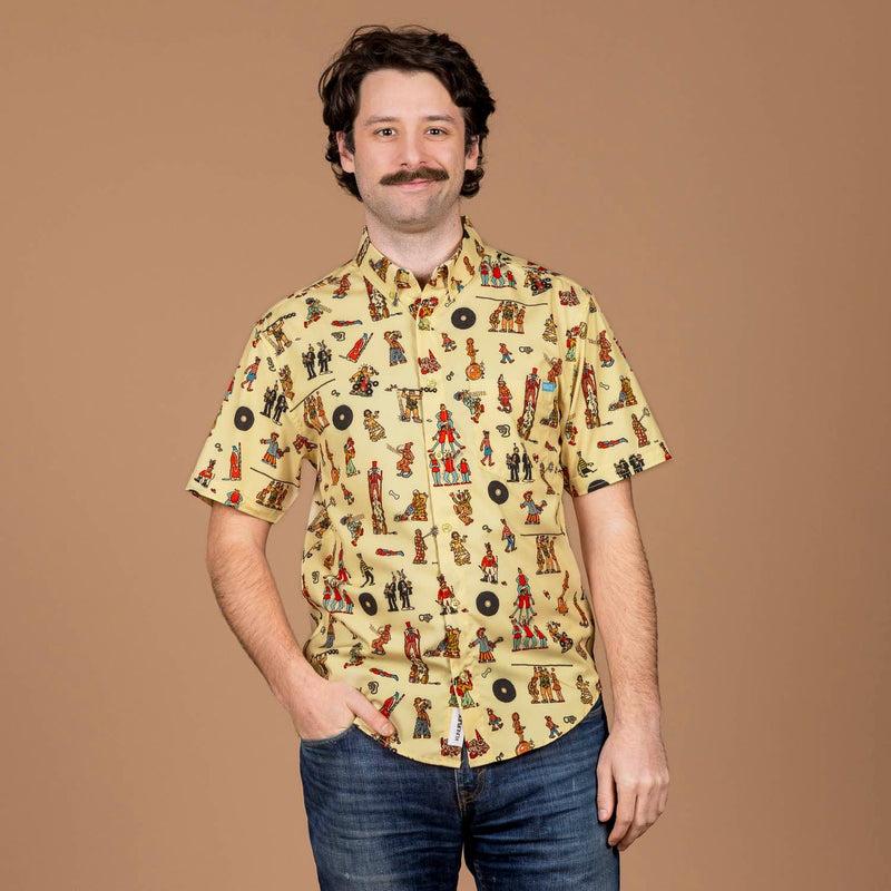 RSVLTS Big Top Waldo KUNUFLEX Short Sleeve Shirt in Yellow — detail 2