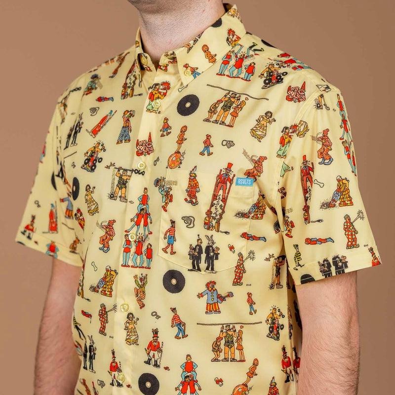 RSVLTS Big Top Waldo KUNUFLEX Short Sleeve Shirt in Yellow — detail 4