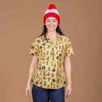 RSVLTS Big Top Waldo Women's KUNUFLEX Short Sleeve Shirt in Yellow — front view