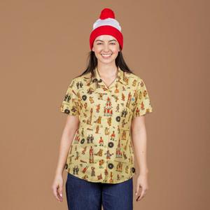 RSVLTS Big Top Waldo Women's KUNUFLEX Short Sleeve Shirt in Yellow — front view