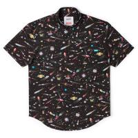 RSVLTS Waldo in Space KUNUFLEX Short Sleeve Shirt in Black — detail 5