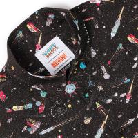 RSVLTS Waldo in Space KUNUFLEX Short Sleeve Shirt in Black — detail 6