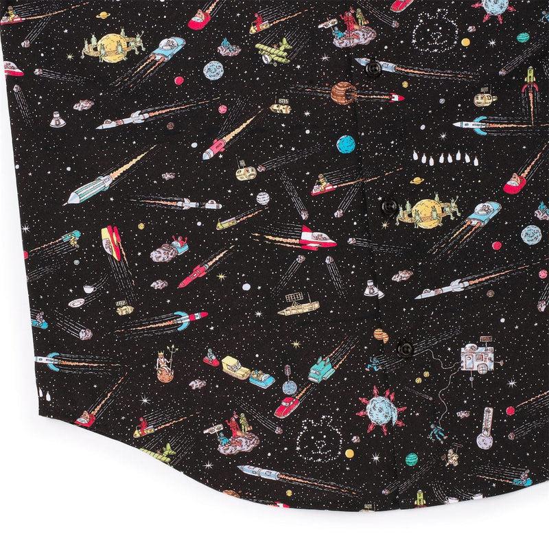 RSVLTS Waldo in Space KUNUFLEX Short Sleeve Shirt in Black — detail 7