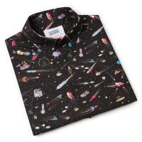 RSVLTS Waldo in Space KUNUFLEX Short Sleeve Shirt in Black — detail 8