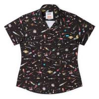 RSVLTS Waldo in Space Women's KUNUFLEX Short Sleeve Shirt in Black — detail 2