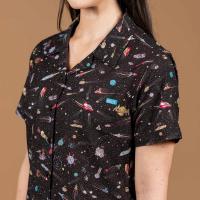 RSVLTS Waldo in Space Women's KUNUFLEX Short Sleeve Shirt in Black — detail 3