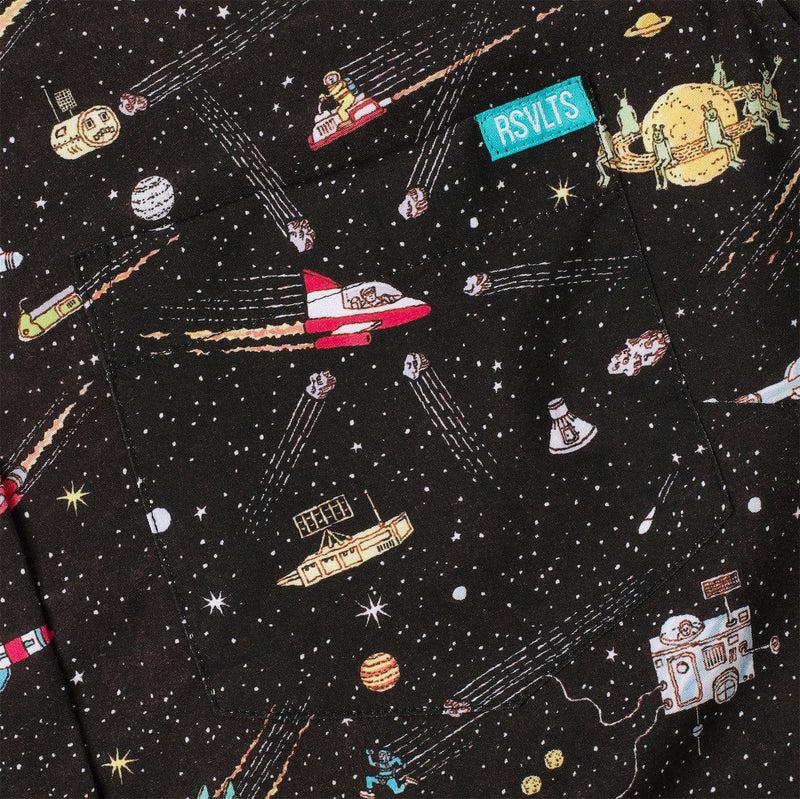 RSVLTS Waldo in Space Women's KUNUFLEX Short Sleeve Shirt in Black — detail 4