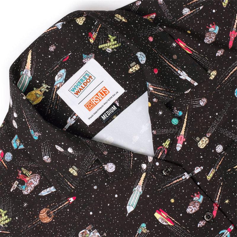 RSVLTS Waldo in Space Women's KUNUFLEX Short Sleeve Shirt in Black — detail 6