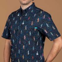 RSVLTS When's Waldo? KUNUFLEX Short Sleeve Shirt in Blue — detail 4